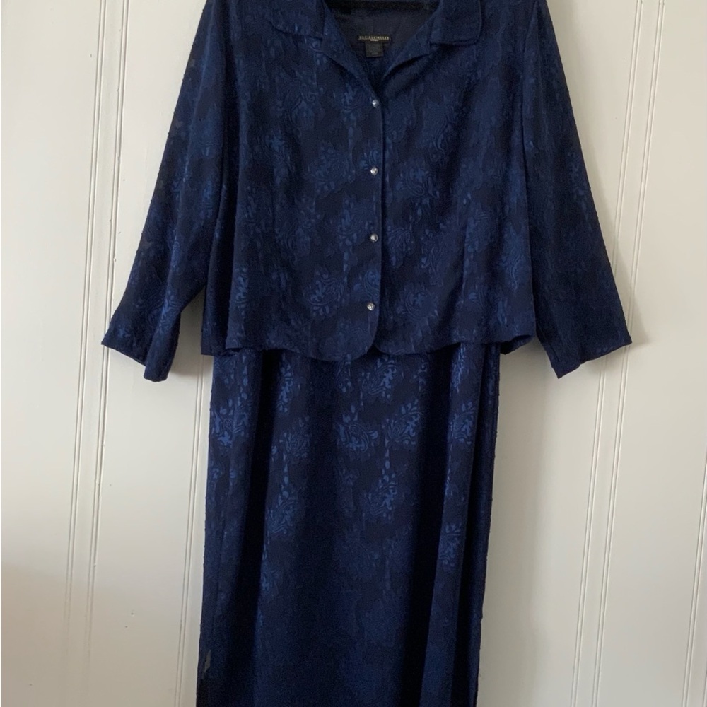 Elegant Navy Blue Women's Blazer and Dress